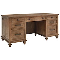 Transitional 66" Executive Desk with Dual AC Outlets