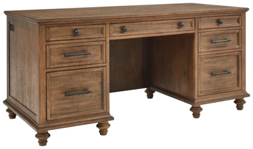 Transitional 66" Executive Desk with Dual AC Outlets