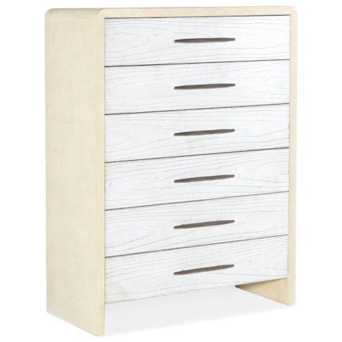Contemporary 6-Drawer Bedroom Chest with Self-Closing Drawers