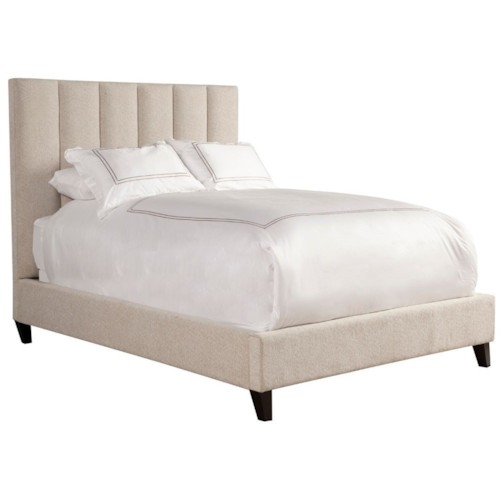 Transitional King Upholstered Bed with Channel Tufting