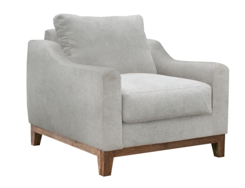 Transitional Armchair with Throw Pillow
