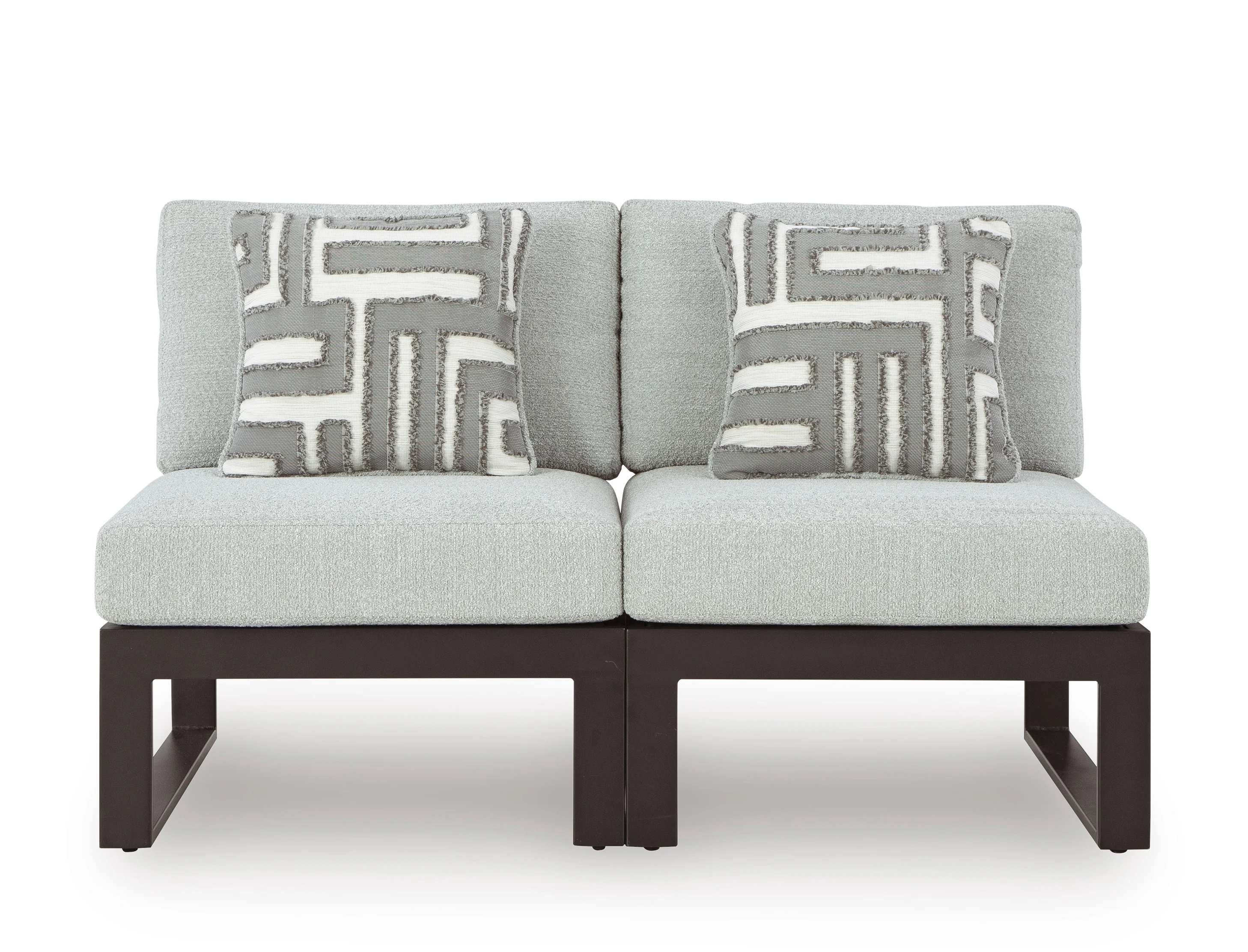 Beachloft 2 Piece Outdoor Modular Seating - Gray/Black