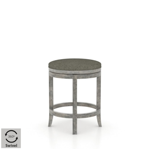 Transitional Customizable Upholstered Swivel Stool