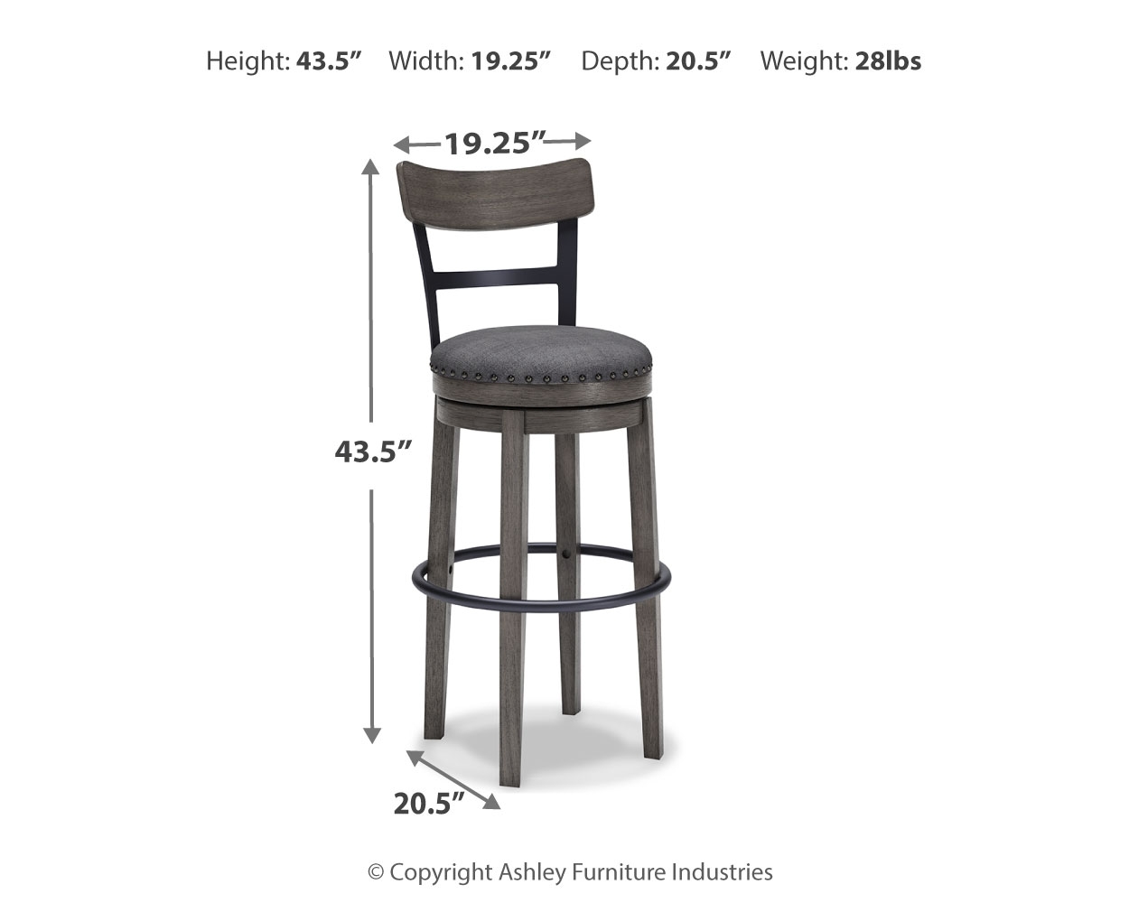 Signature Design by Ashley Caitbrook Tall Uph Swivel Barstool