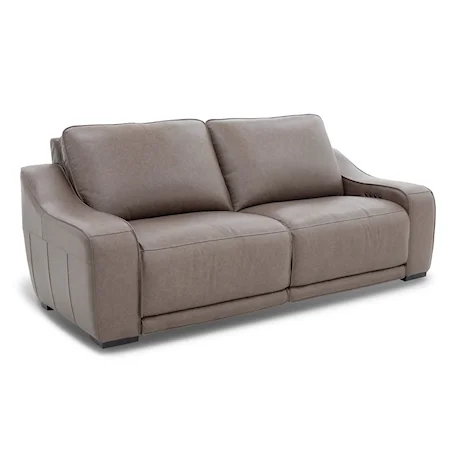 Contemporary Power Reclining Wall Sofa with Slope Arms