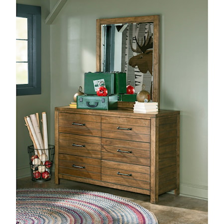 Dresser and Mirror Set