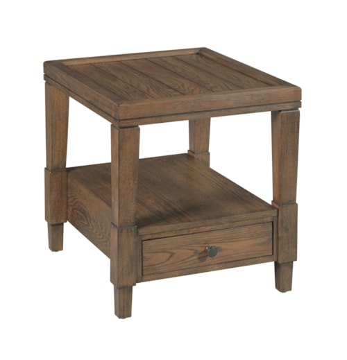 Transitional Rectangular 1-Drawer End Table