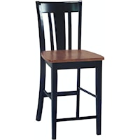 Transitional San Remo Counter Stool in Cherry/Black