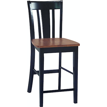 San Remo Counter Stool in Cherry/Black