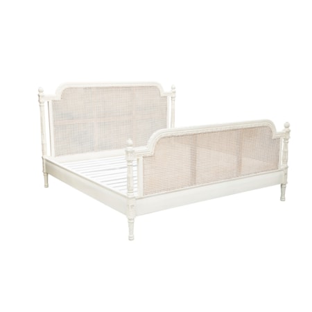 King Bed with Cane Headboard