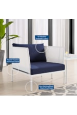 Modway Harmony 4-Piece  Sunbrella® Outdoor Patio Aluminum Seating Set