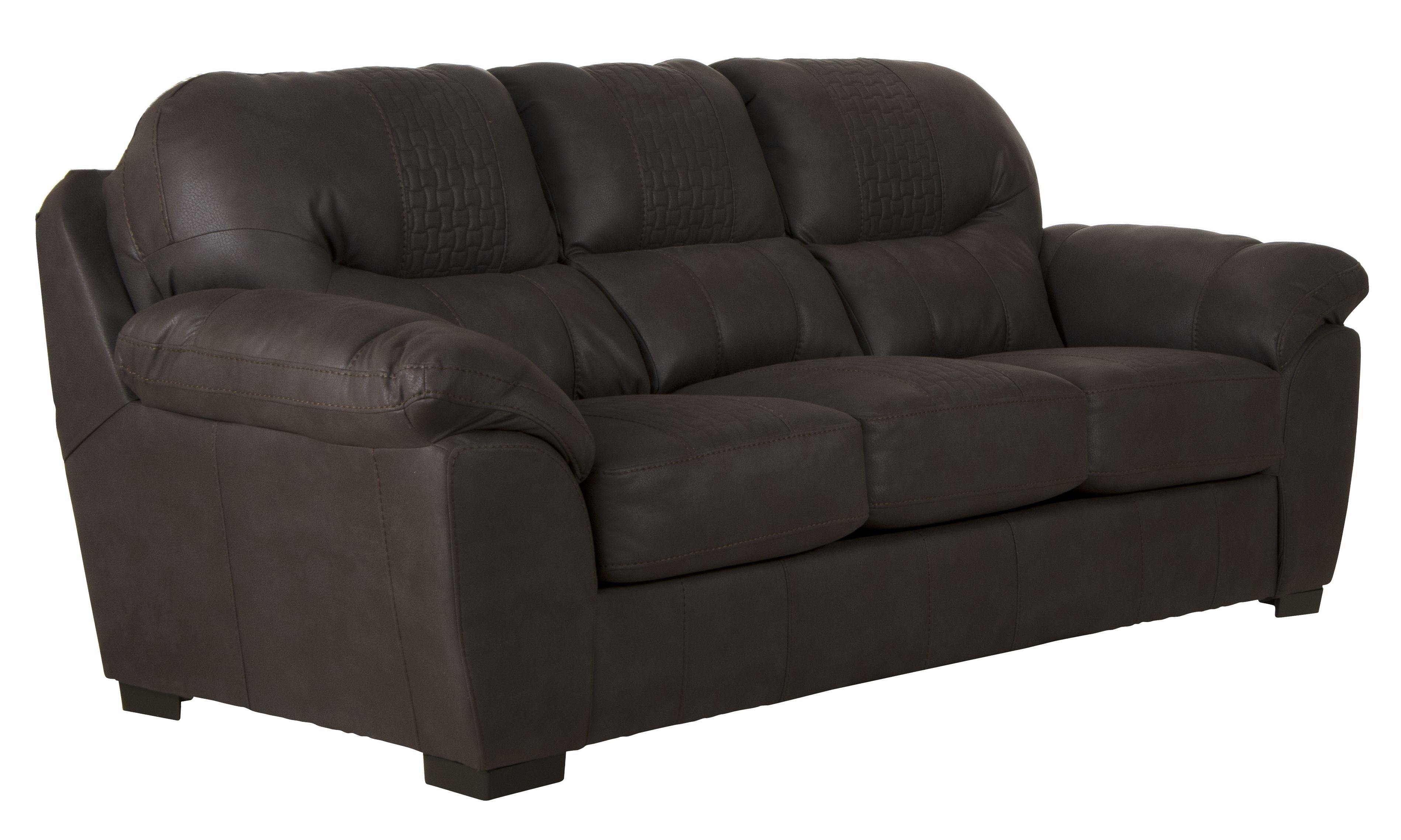 Casual Sofa with Pillow Arms and Exposed Wood Legs