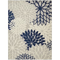 7'10" x 10'6" Ivory/Navy Rectangle Rug