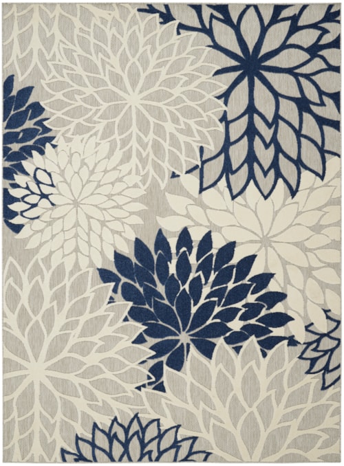 7'10" x 10'6" Ivory/Navy Rectangle Rug