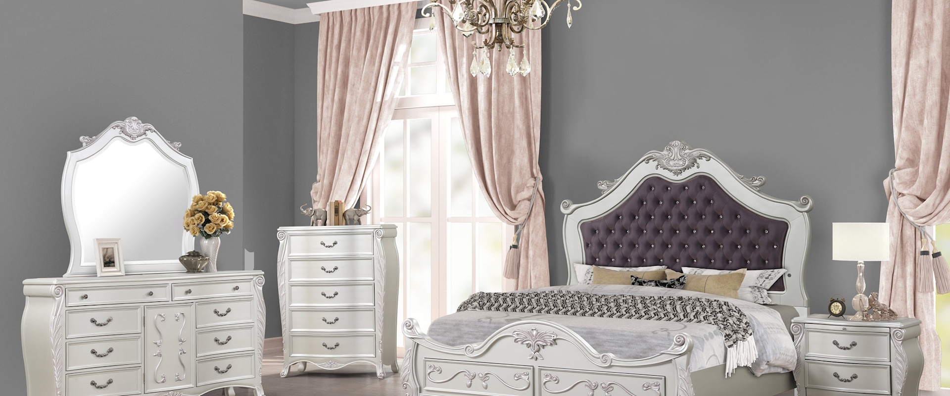 Glam 5-Piece Queen Bedroom Set