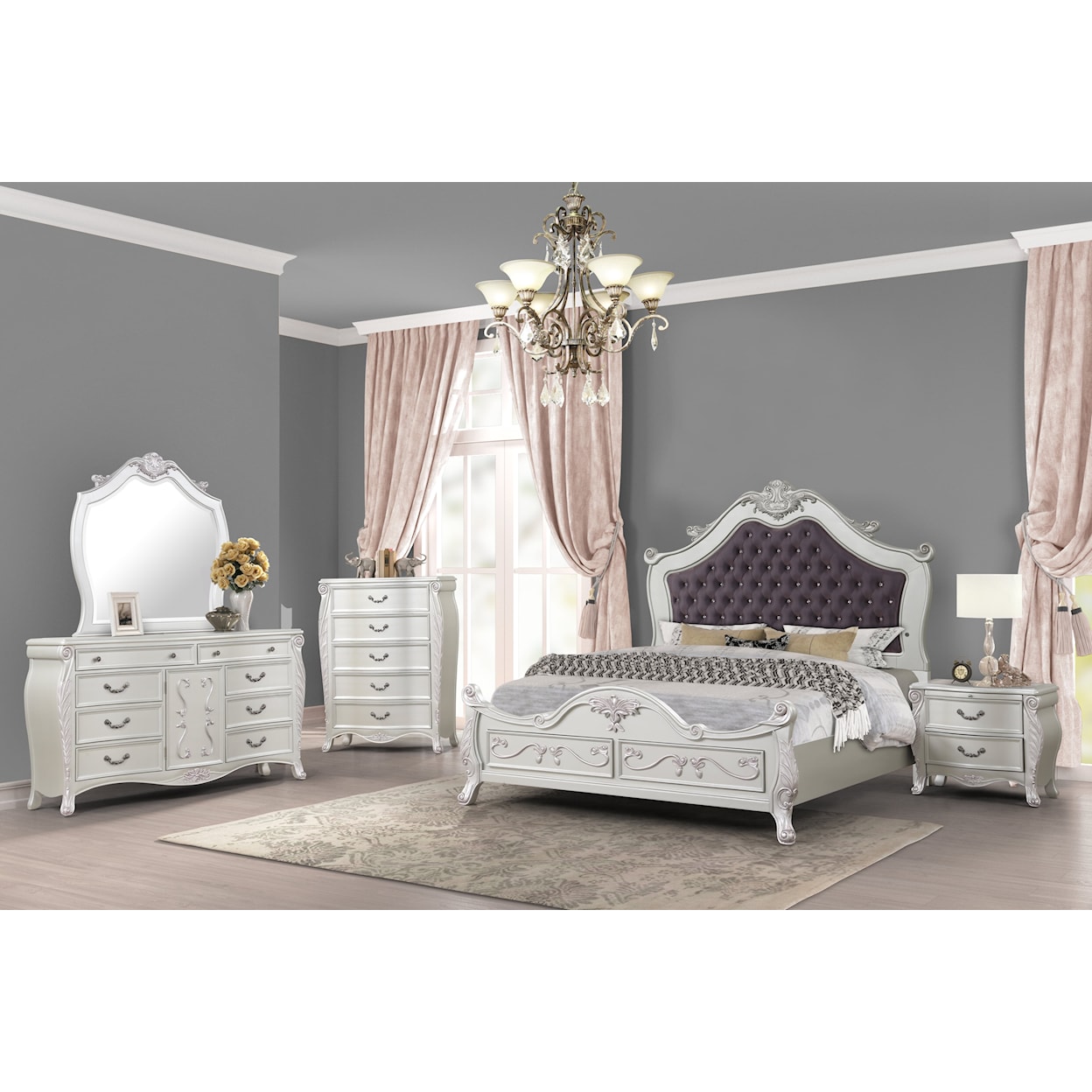 New Classic Furniture Argento 5-Piece Queen Bedroom Set