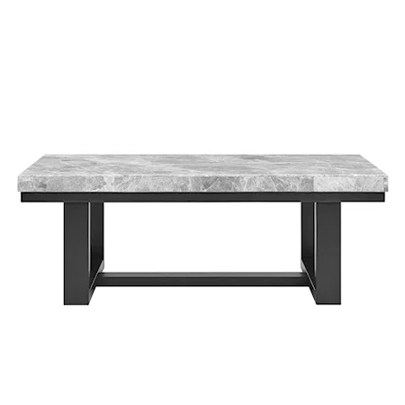 Contemporary Rectangular Marble Top Cocktail Table