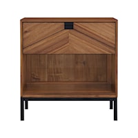 Contemporary 1-Drawer Nightstand with 1 Shelf