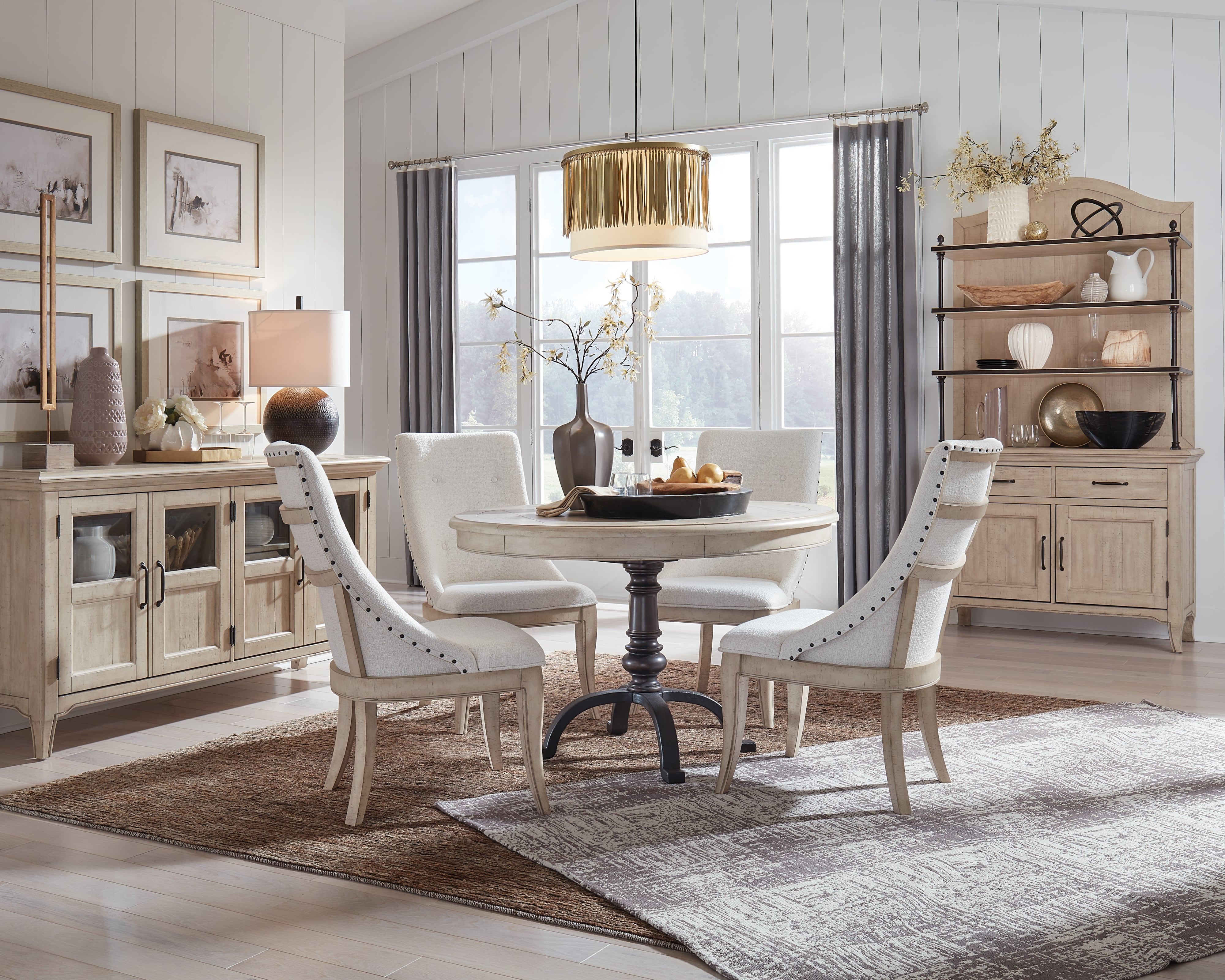 Magnussen Home Harlow Dining D5491 73x2 D5491 22x1 Farmhouse