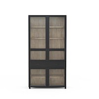 Transitional Display Cabinet with Accent Lighting and Adjustable Shelves