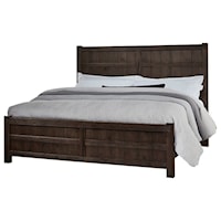 Rustic California King Board and Batten Bed with Low Profile Footboard