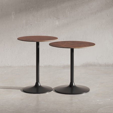 Nesting Table - Set of 2 - Gunmetal Two Tone