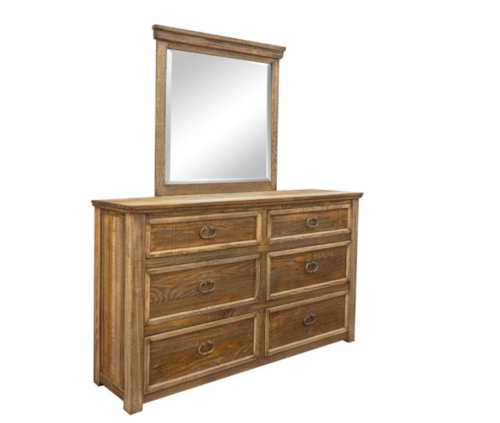 Rustic 6-Drawer Dresser and Mirror