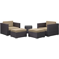 5 Piece Outdoor Patio Sectional Set