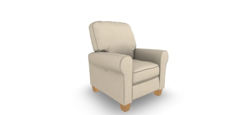 Casual High Leg Power Recliner with Rolled Arms