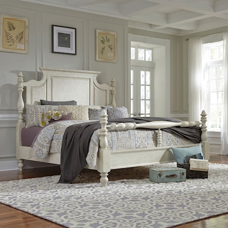 Transitional Queen Poster Bed