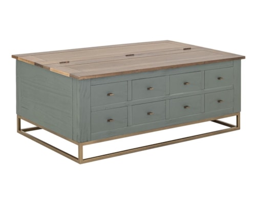 Transitional Cocktail Table with Hinged Top