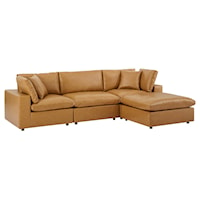 4-Piece Vegan Leather Sectional Sofa