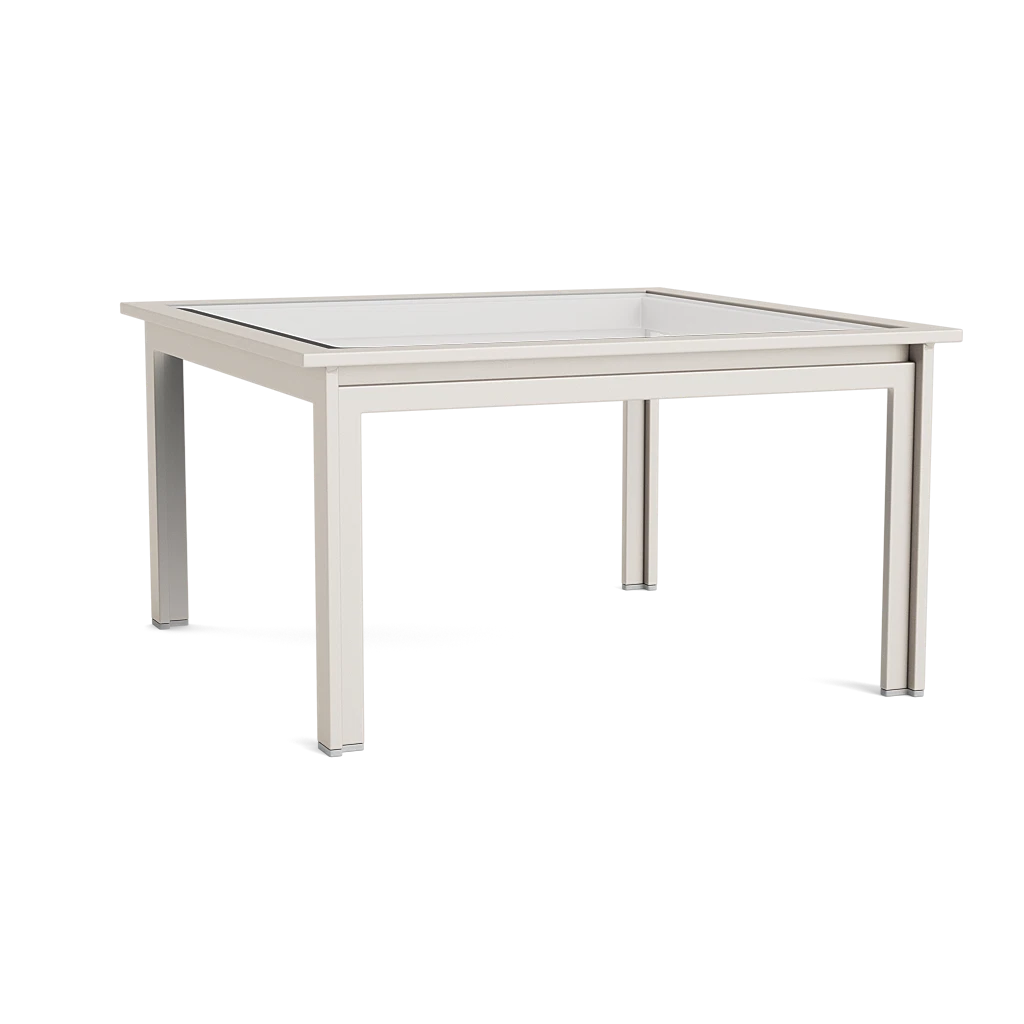 Modern 27" Sq. Glass-Top Side Table