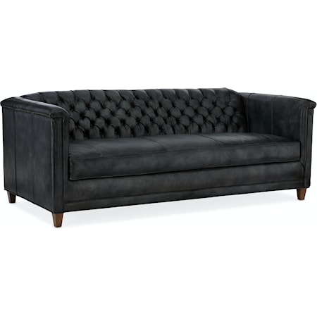 Transitional Tufted Bench Seat Sofa with Key Arms