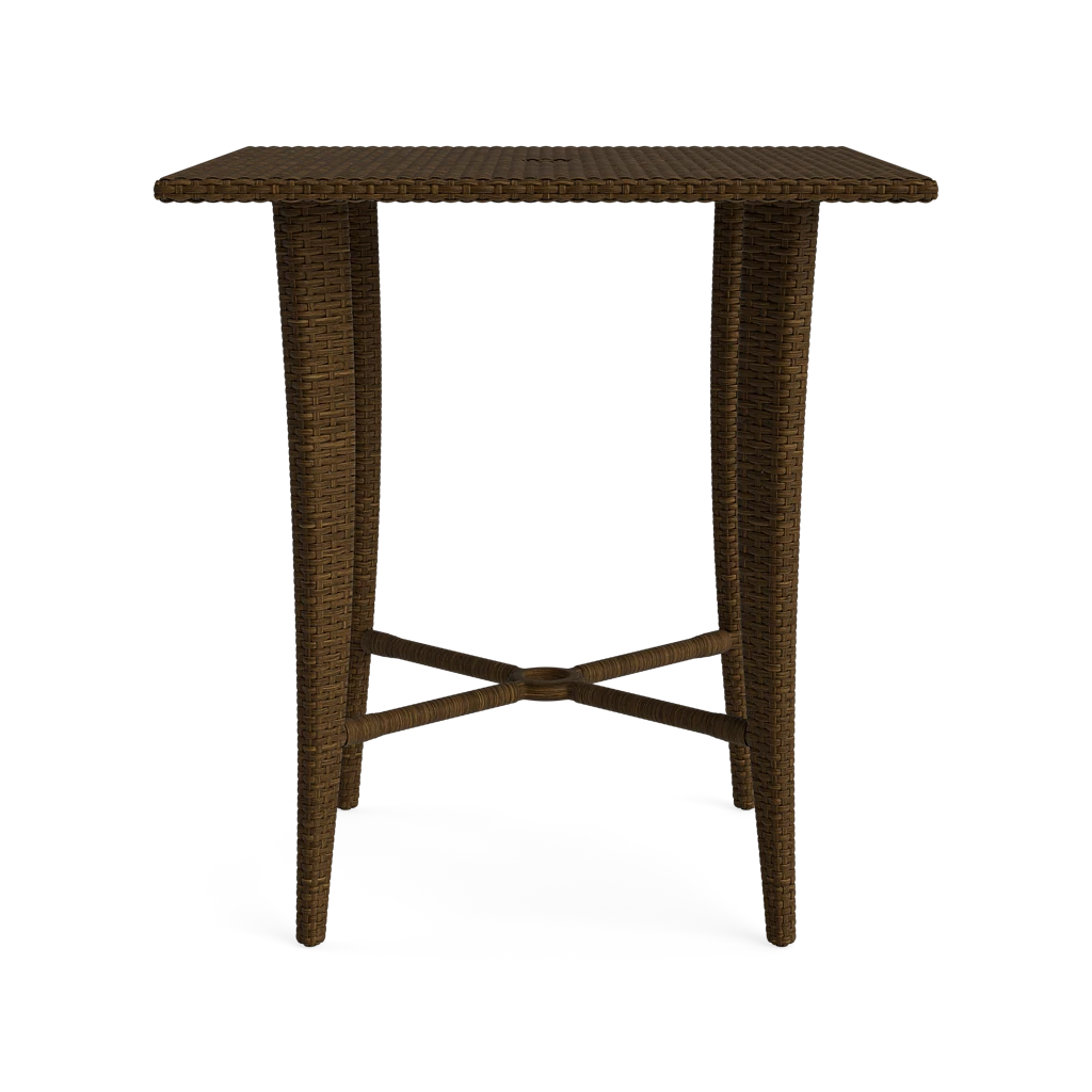 36" Sq. Wicker Bar Table w/Umbrella Hole