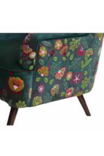 LR Home Accent Chairs Bohemian Accent Chair with Floral Embroidery Details