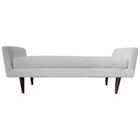 Contemporary Upholstered Bench with Wood Legs