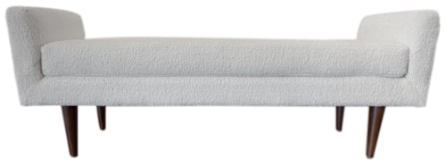 Contemporary Upholstered Bench with Wood Legs