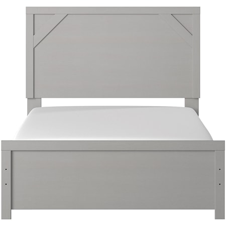 Gray Finish Full Panel Bed