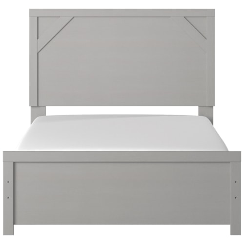 Gray Finish Full Panel Bed