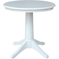 30'' Pedestal Table in Pure White