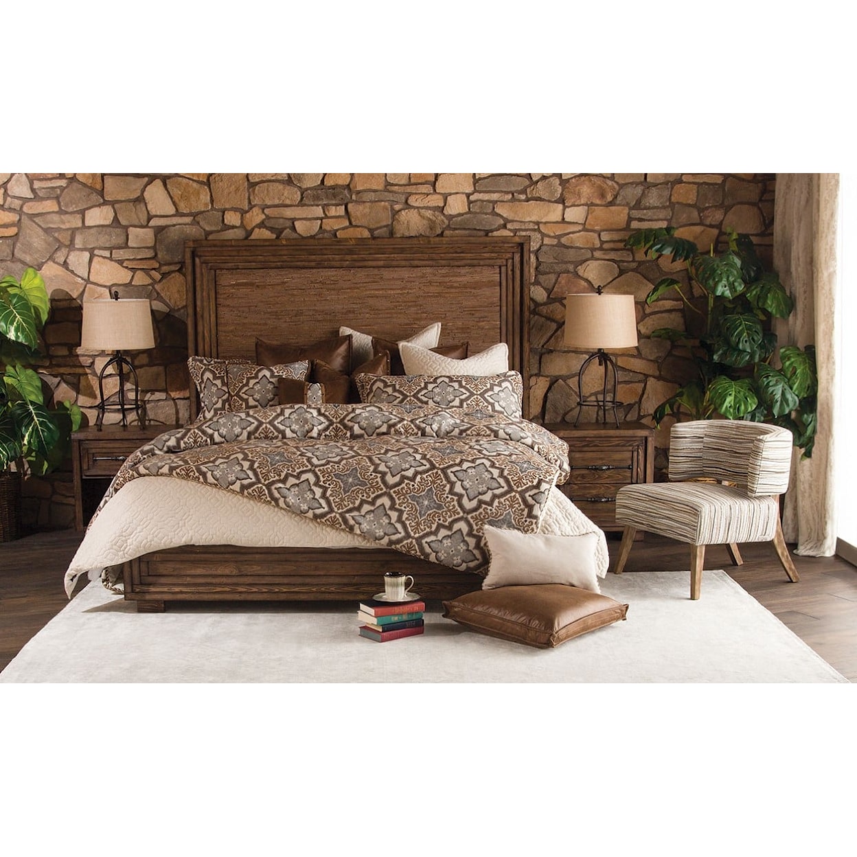 Michael Amini Carrollton Upholstered Queen Panel Bed
