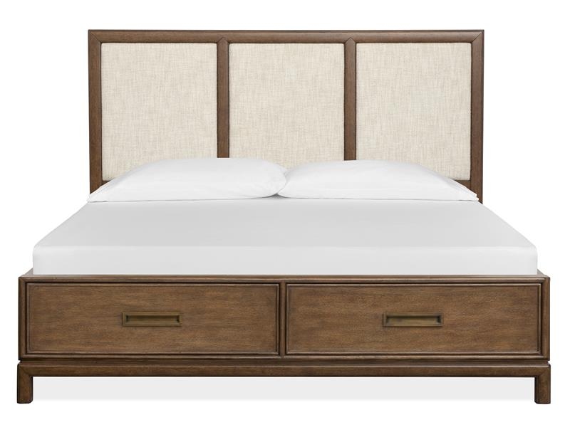 Upholstered Queen Storage Panel Bed