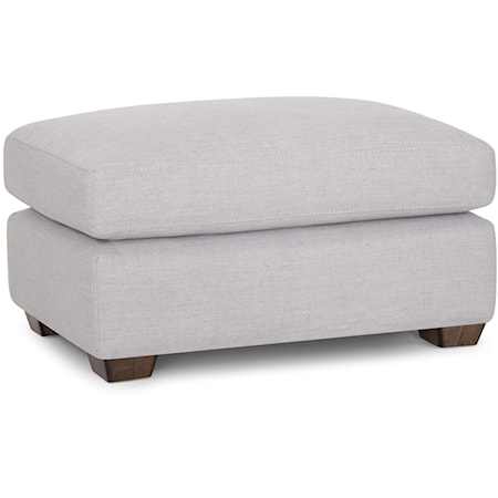 Contemporary Ottoman with Wood Legs