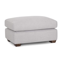 Contemporary Ottoman with Wood Legs