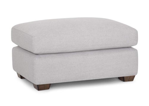 Contemporary Ottoman with Wood Legs