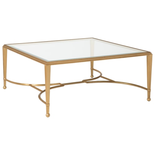 Sangiovese Square Cocktail Table with Glass Top