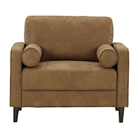 Brown Faux Leather Chair
