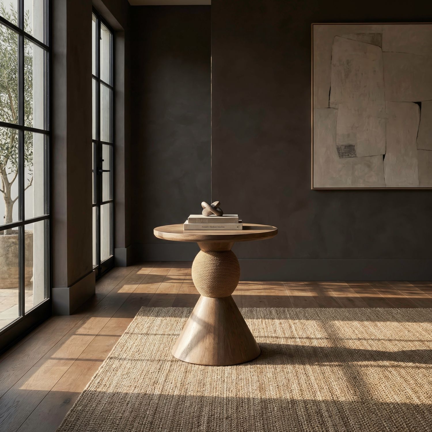 Round Pedestal End Table