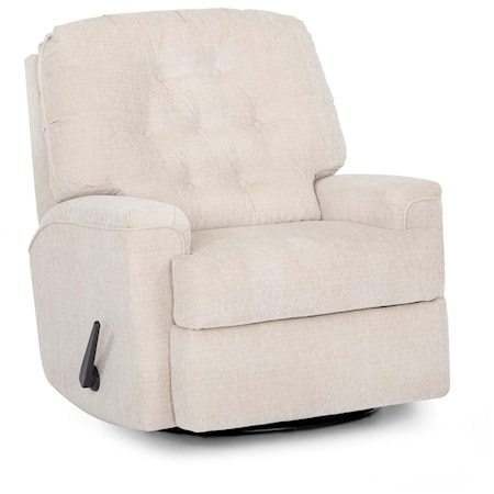 Casual Manual Swivel Glider Recliner with Tufted Back